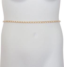 img 1 attached to eVogues Plus Size Faux Pearl Gold Chain Link 💎 Adjustable Waist Belt - Elevate Your Style with this Stunning Accessory!