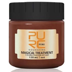 img 4 attached to 💆 PURC 5-Second Magical Hair Treatment Mask, 120ML - Repairs Damaged Hair Root, Hair Tonic with Keratin - Scalp & Hair Treatment