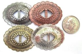 img 1 attached to 🤠 Western 1 1/4" Oval Conchos with Mixed Finishes, Scalloped Style Slotted - Set of 20 Pieces