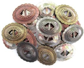 img 2 attached to 🤠 Western 1 1/4" Oval Conchos with Mixed Finishes, Scalloped Style Slotted - Set of 20 Pieces