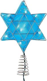 img 3 attached to 🌟 Kurt Adler UL 10-Light LED Hanukkah Star Treetop in Silver and Blue, with Shimmer Effect