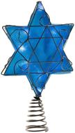 🌟 kurt adler ul 10-light led hanukkah star treetop in silver and blue, with shimmer effect logo