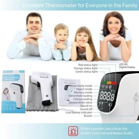 img 1 attached to 🌡️ Premium Non Contact Forehead Thermometer for Adults and Kids - Accurate No Touch Medical Temperature Gun, Infrared Touchless Digital Thermometer, LED HD, Fever Alarm