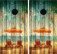 🏖️ immerse in beach bliss with tower decals beach scene cornhole board wrap vinyl логотип