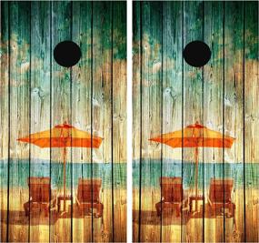 img 3 attached to 🏖️ Immerse in Beach Bliss with Tower Decals Beach Scene Cornhole Board Wrap Vinyl