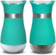 💙 stunning turquoise glass salt and pepper shakers set - perfect pioneer cooking gift for mom, woman, dad, and families логотип