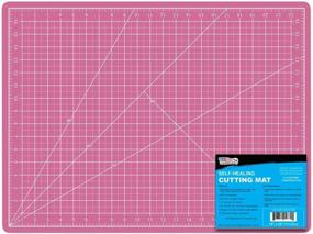 img 4 attached to 🔪 Professional Self Healing Non-Slip PVC Cutting Mat - Pink/Blue, 18" x 24" - Ideal for Scrapbooking, Quilting, Sewing and All Arts & Crafts Projects by US Art Supply