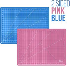 img 2 attached to 🔪 Professional Self Healing Non-Slip PVC Cutting Mat - Pink/Blue, 18" x 24" - Ideal for Scrapbooking, Quilting, Sewing and All Arts & Crafts Projects by US Art Supply