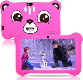 img 4 attached to 📱 Детский планшет - 7-дюймовый планшет Android 10.0 для детей, 2+32 ГБ, родительский контроль и детское программное обеспечение, двойная камера, HD-экран, Wi-Fi, детский защитный чехол (розовый)