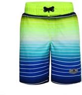 rokka&amp;rolla boys': quick dry beach swim trunks - mesh lining & drawstring waist logo