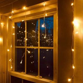 img 2 attached to 🌟 Qunlight 300L LED Icicle Lights - Warm White Window Curtain Lights with 8 Modes for Wedding, Party, Bedroom, Home, Garden, Outdoor & Indoor Wall, Christmas Decorations - Connectable Plug-in, 30V (Warm White)