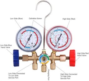 img 1 attached to 💨 LEIMO 5FT AC Diagnostic Manifold Freon Gauge Set for R134A R12, R22, R502 Refrigerants - 60" 1/4" Standard Hoses with Couplers and Acme Adapter: The Ultimate HVAC Tool for Refrigerant Diagnostics