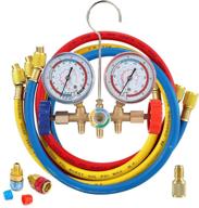 💨 leimo 5ft ac diagnostic manifold freon gauge set for r134a r12, r22, r502 refrigerants - 60" 1/4" standard hoses with couplers and acme adapter: the ultimate hvac tool for refrigerant diagnostics logo