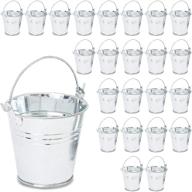 🪣 24-pack small silver metal buckets with handles for party favors (2.5 inches): perfect packaging solution logo