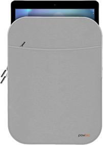 img 3 attached to 📱 Pawtec Shockproof Neoprene Storage Sleeve Case for 2020 Apple iPad 10.2", iPad Air/Pro 9.7" - Silver with Extra Pocket for Accessories and Wall Charger