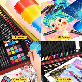 img 1 attached to Роскошный набор для рисования на дереве - iBayam 150-Pack Crafting Drawing Painting Supplies с книжкой для раскрашивания, блокнотами для эскизов и креативным подарочным ящиком - идеально подходит для взрослых, художников, новичков, детей, мальчиков и девочек в возрасте от 5 до 12 лет.