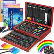 роскошный набор для рисования на дереве - ibayam 150-pack crafting drawing painting supplies с книжкой для раскрашивания, блокнотами для эскизов и креативным подарочным ящиком - идеально подходит для взрослых, художников, новичков, детей, мальчиков и девочек в возрасте от 5 до 12 лет. логотип