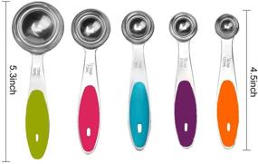 img 1 attached to Fsdifly Stainless Steel Measuring Spoons 5-Piece Stackable Set - Cooking and Baking Measuring Set (A)