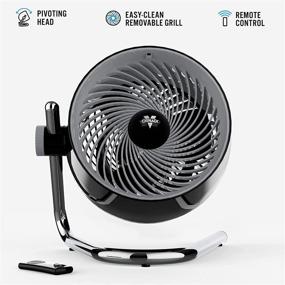 img 2 attached to Vornado Pivot6 Air Circulator Fan - Powerful Whole Room Cooling, 4 Speeds, Remote Control, Efficient Rotating Axis