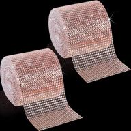 💎 bling up your event with 2 rolls of 24 row bling diamond mesh ribbon wrap - perfect for wedding decorations and party supplies - rose gold, 4.75 inch x 30 feet each, total 60 feet! logo