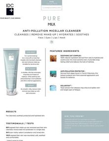 img 1 attached to 🥛 IDC Dermo - PURE MILK - Micellar Cleanser Make-Up Remover for Face, Eyes, and Neck - Milk Moisturizer - Sensitive Skin and All Skin Types- 200 ml / 6.8 fl. oz