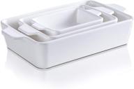 🍞 ceramic glaze bakeware set by siducal: non-stick bread baking pans, roasting dish, and 3-piece baking dishes in white logo