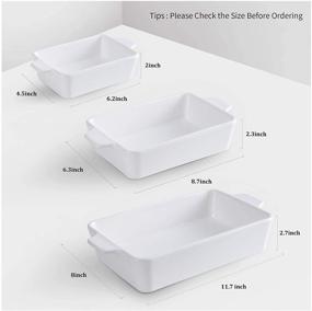 img 2 attached to 🍞 Ceramic Glaze Bakeware Set by SIDUCAL: Non-stick Bread Baking Pans, Roasting Dish, and 3-Piece Baking Dishes in White