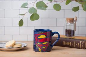 img 1 attached to Superman Bold Logo 14-Ounce Silver Buffalo DC Comics Mug - Multicolor