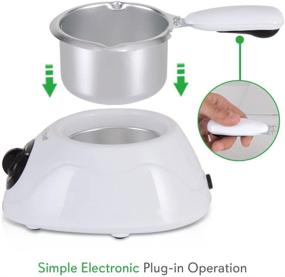 img 3 attached to 🍫 NutriChef PKFNMK14 Chocolate Melting Warming Fondue Set - Electric Choco Melt / Warmer Machine with Keep Warm Dipping Function & Removable Pot - Perfect for Chocolate, Candy, Butter, and Cheese Melting - White