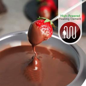 img 1 attached to 🍫 NutriChef PKFNMK14 Chocolate Melting Warming Fondue Set - Electric Choco Melt / Warmer Machine with Keep Warm Dipping Function & Removable Pot - Perfect for Chocolate, Candy, Butter, and Cheese Melting - White