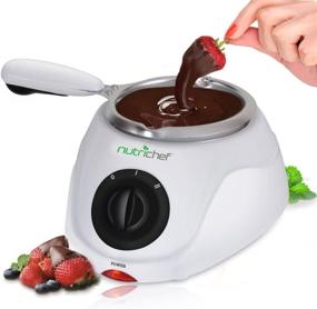 img 4 attached to 🍫 NutriChef PKFNMK14 Chocolate Melting Warming Fondue Set - Electric Choco Melt / Warmer Machine with Keep Warm Dipping Function & Removable Pot - Perfect for Chocolate, Candy, Butter, and Cheese Melting - White