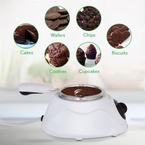 img 2 attached to 🍫 NutriChef PKFNMK14 Chocolate Melting Warming Fondue Set - Electric Choco Melt / Warmer Machine with Keep Warm Dipping Function & Removable Pot - Perfect for Chocolate, Candy, Butter, and Cheese Melting - White