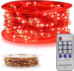 img 4 attached to ER CHEN Red LED Fairy String Lights - 99ft 300 LEDs, Waterproof 🎄 Indoor & Outdoor Copper Wire Decorative Lights for Bedroom, Patio, Garden, Christmas Tree - Plug-in
