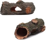 π hamiledyi fish tank driftwood trunk decorations aquarium wood hideout cave ornament for aquariums and terrariums - pack of 2 logo