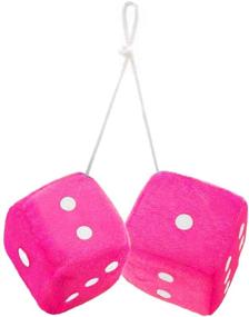 img 4 attached to 🎲 Zone Tech Pair Pink and White Mirror Fuzzy Dice - 3" Plush Car Hanging Decor, Pink and White Mirror Fuzzy Dice Pair