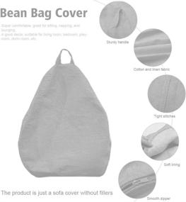 img 3 attached to 🛋️ Moisture-Proof Cotton Linen Bean Bag Cover for Ergonomic Lazy Lounging in the Indoor Living Room, Filler excluded