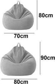 img 1 attached to 🛋️ Moisture-Proof Cotton Linen Bean Bag Cover for Ergonomic Lazy Lounging in the Indoor Living Room, Filler excluded