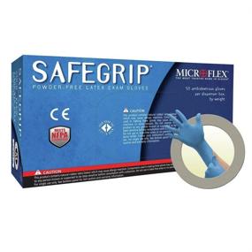 img 1 attached to 🧤 Microflex SG-375-XL-Box Safegrip Exam Gloves: Textured, Latex, Extended Cuff – Blue, XL (Pack of 50)