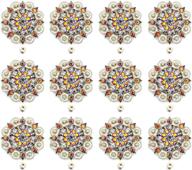 🌸 marryacc berry flower rhinestone conchos: 12 pieces set with screws (color 3) - metal embellishments for crafts, jewelry & accessories logo