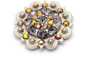 img 2 attached to 🌸 MarryAcc Berry Flower Rhinestone Conchos: 12 Pieces Set with Screws (Color 3) - Metal Embellishments for Crafts, Jewelry & Accessories