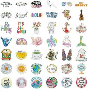 img 3 attached to 🌈 Cute VSCO Styles Inspirational Stickers, 50PCS Kawaii Laptop Stickers for Students, Teens, Girls - Waterproof Aesthetic Vinyl Stickers for Water Bottles, Skateboard, Computer, Phone, Guitar