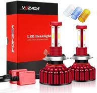 🔦 vozada h7 led лампы для фар 8000lm с 4 боковыми чипами cree - комплект для конверсии plug and play для ближних фар: вентилятор охлаждения, декодер emc - 6000k белый/3600к желтый/8000k синий логотип