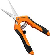 🏡 vivosun 6.5 inch gardening hand pruner: straight stainless steel blades for precision pruning – orange логотип