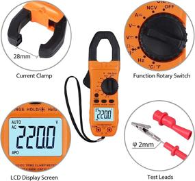 img 2 attached to 🔌 Portable Clamp Meter: High-Performance Digital Multimeter for AC/DC Current TRMS Amps, Ohms, and Capacitance - Includes Alligator Clips