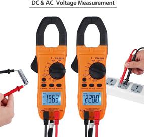 img 1 attached to 🔌 Portable Clamp Meter: High-Performance Digital Multimeter for AC/DC Current TRMS Amps, Ohms, and Capacitance - Includes Alligator Clips