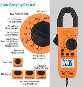 img 3 attached to 🔌 Portable Clamp Meter: High-Performance Digital Multimeter for AC/DC Current TRMS Amps, Ohms, and Capacitance - Includes Alligator Clips