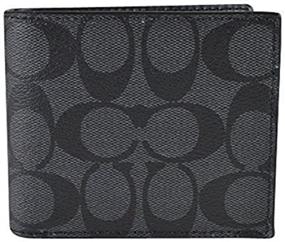 img 2 attached to Coach Compact Signature Wallet Charcoal