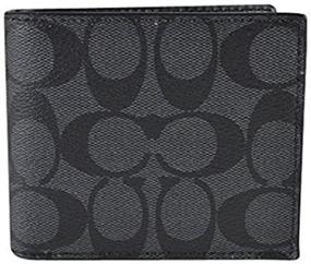 img 1 attached to Coach Compact Signature Wallet Charcoal
