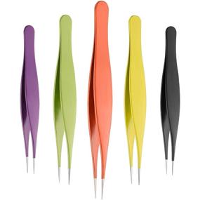 img 4 attached to 🔪 Ingrown Hair Stainless Steel Pointed Tweezers Set - Blackhead Remover, Precision Eyebrow and Splinter Removal Tools