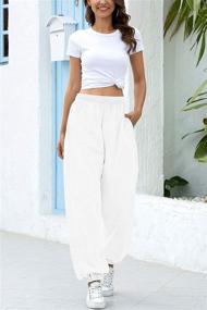 img 3 attached to Ru Sweet Women's Active High Waisted Sporty Gym Jogger Sweatpants with Pockets - Stylish and Comfortable Baggy Lounge Pants